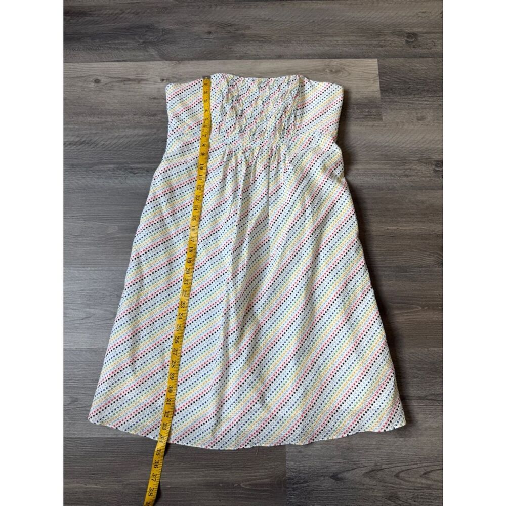 Lilly Pulitzer Gweneth Strapless Seersucker Dress Rainbow Dot White 14 - Picture 10 of 10